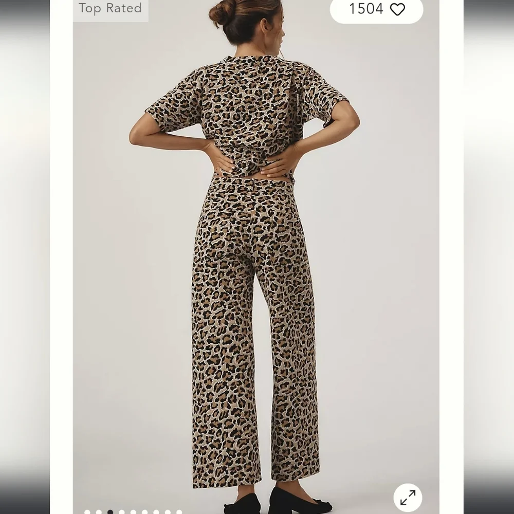 Maeve Black and Gold Patterned Boot Cut Pants - Picture 2 of 11